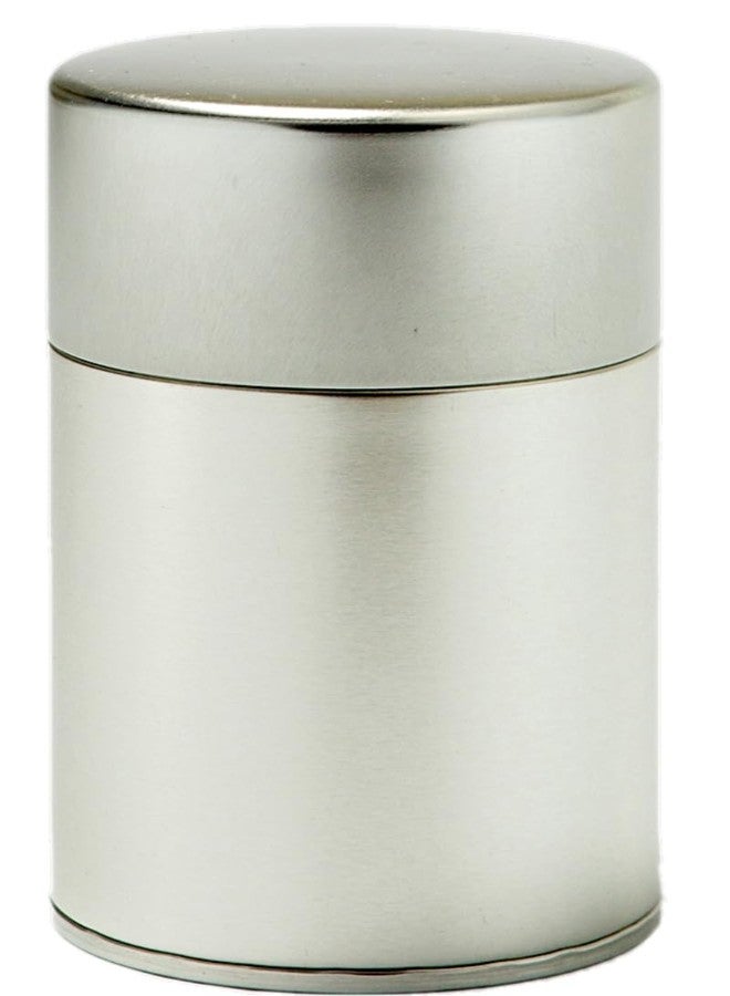KOTODO Silver Tea Tin Canister: Long type 5.3oz (150g), Japan - Image 1